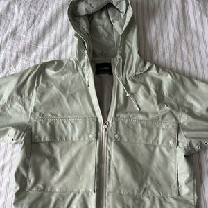 Pull&Bear Light Sage Green Hooded Jacket